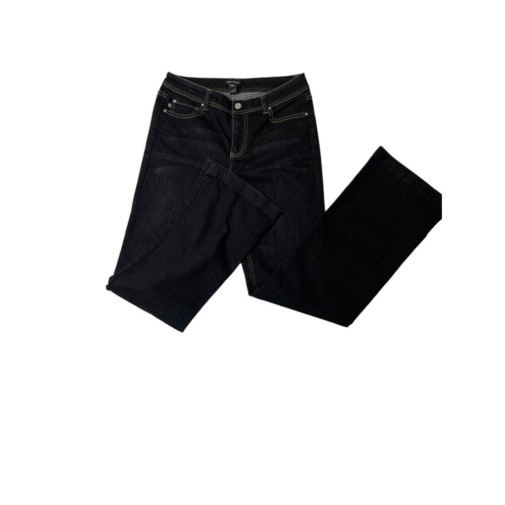 Women's White House Black Market‎ Size 8 Dark Wash Luxury Stretch Bootcut Jeans - Picture 3 of 4